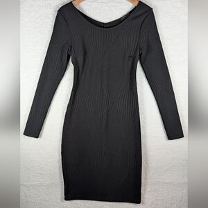 Nwot Dulcie Elegant Black Long Sleeve Bodycon Dress
